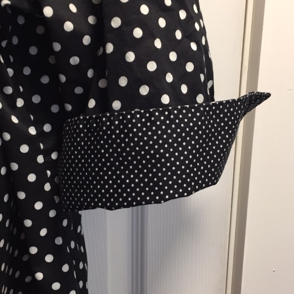 Lane Bryant Black and White Polka Dot Button Down Shirt - Picture 4 of 4